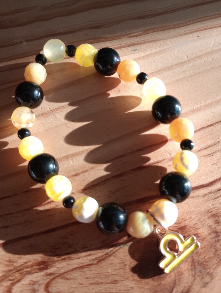 Libra Jade & Agate Stretch Bracelet