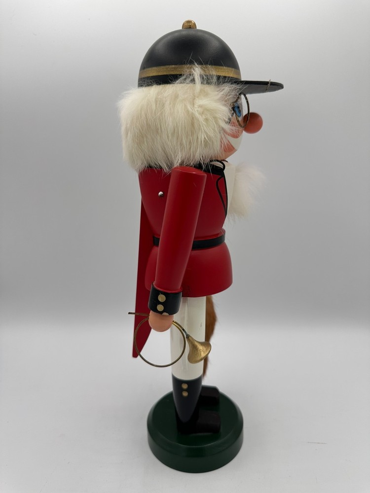 Rare 12" Fox Hunter Nutcracker w/ Fox Tail, Monocle, and Trumpet