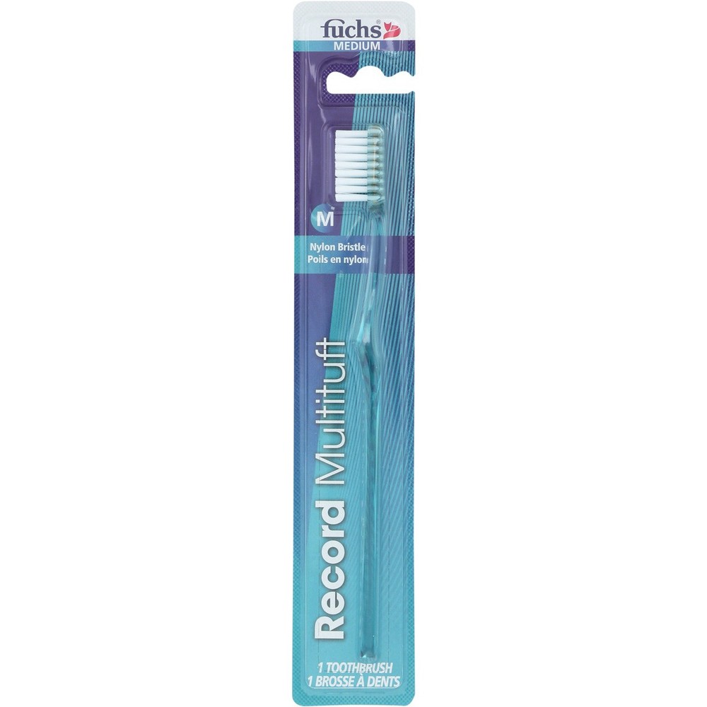 Fuchs Nylon Bristle Toothbrush Medium Adult 1 Ct 3 Pack