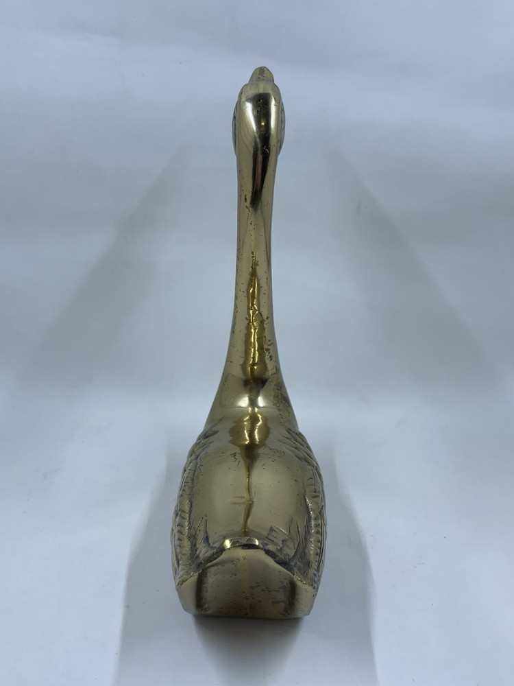 Vintage Solid Brass Swan Long Neck Figurine