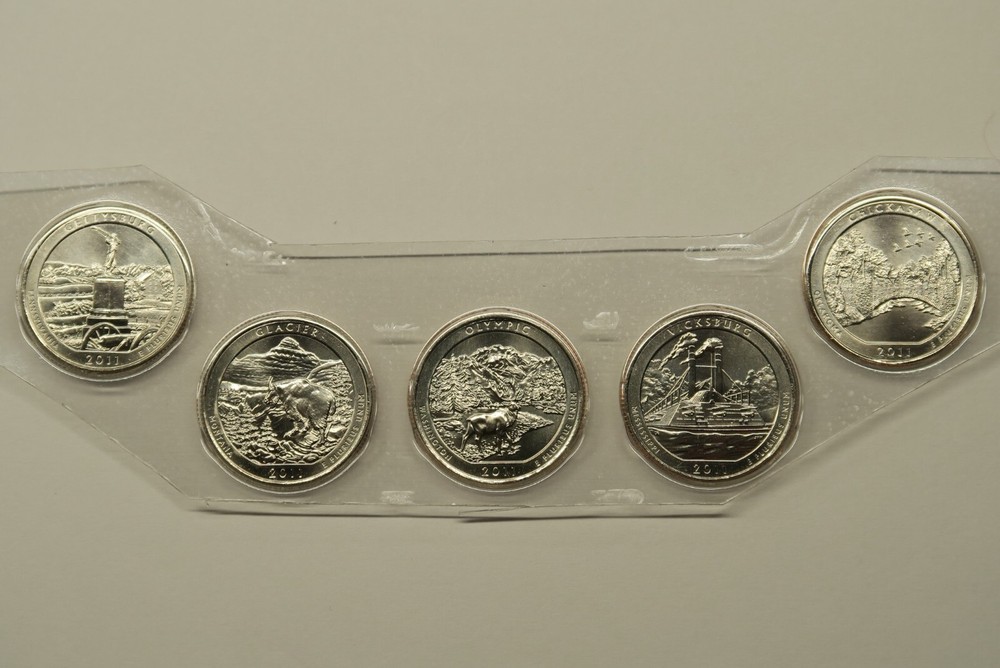 2011 P Uncirculated ATB Quarters in Mint Packaging/Cello, 5 Coins