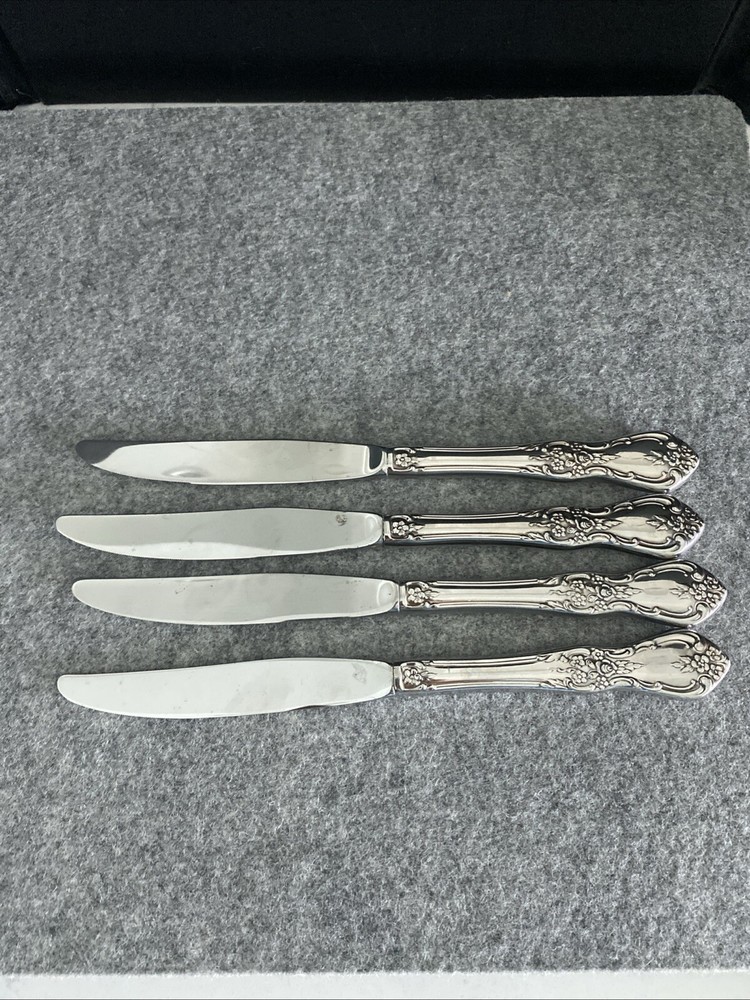 4 Oneida Distinction KENNETT SQUARE Stainless HH Dinner Knives Flatware