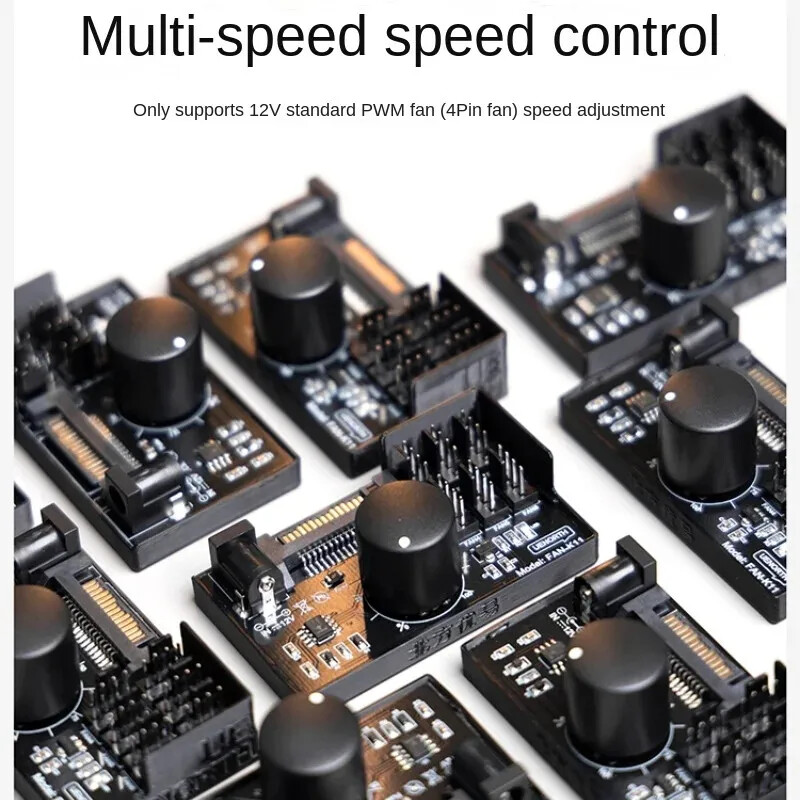 Computer Fan Speed Controller High Power Hub Sata Power PWM Speed Controller
