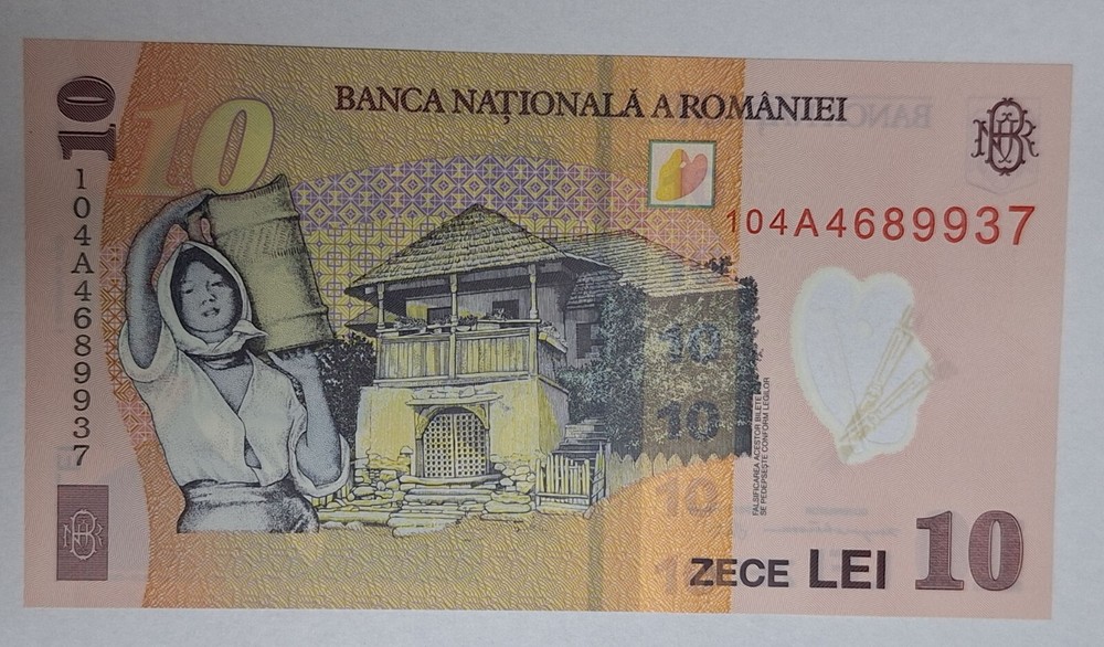 Romania 10 Lei 2008 ( 2010 edition ) Polymer Banknote, UNC - Romanian beautiful