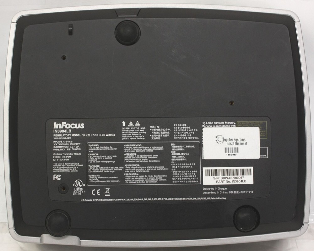 Tested Working * Under 2000 Hours * Infocus IN3904LB WXGA Projector