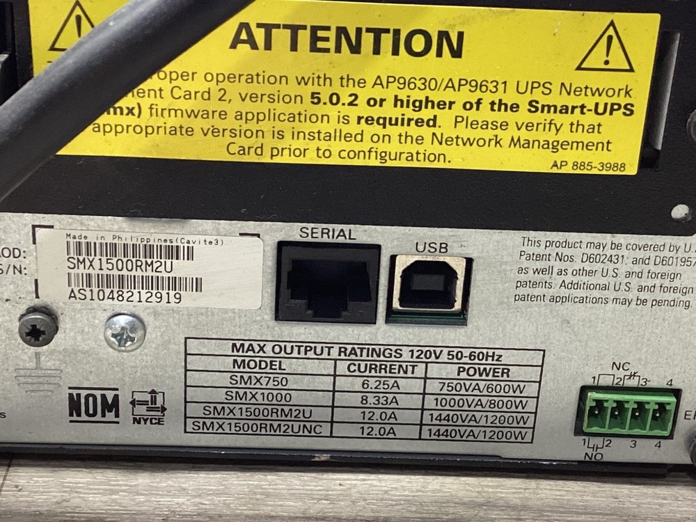 APC UPS SMX1500RM2U #103B129PR3