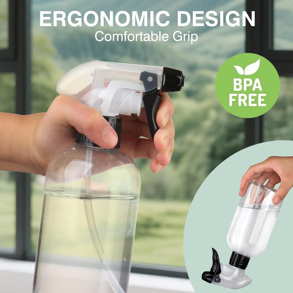 BPAFree Spray Bottle 10oz/300ml Adjustable MistStream Refillable