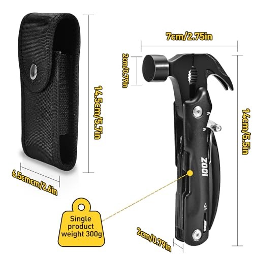 ZOOI - 12 in 1 Hammer Multitool - Camping Multitool & Pocket Multitool