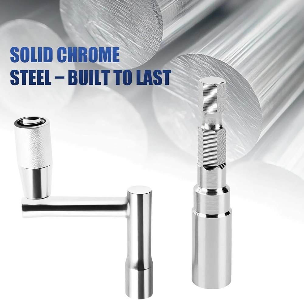 Drum Key Set 3pcs - 2 Drill Bit Drum Tuning Keys for Power Drill + Z-Type, Percu
