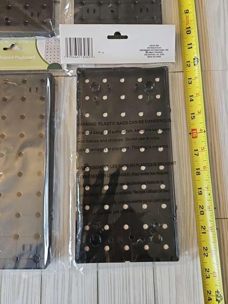 7 Lot Creatively Organizer by Jot Pegboard Black Plastic & Loop Hooks Office