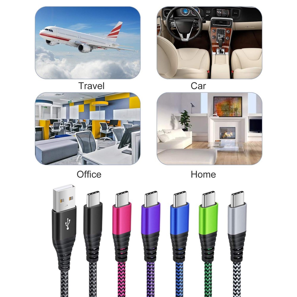 USB Type C Charger Cable, 6-Pack 10ft USB C Cable Fast Charging Braided Type ...