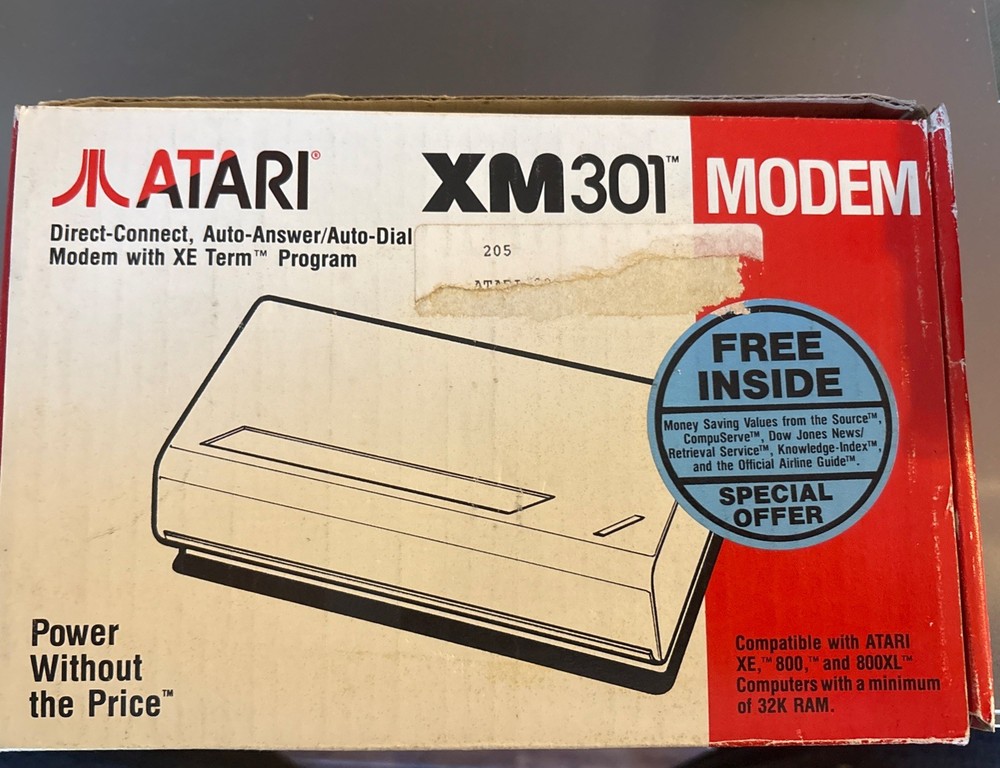 Atari XM301 Modem In Original Box Vintage Computer READ
