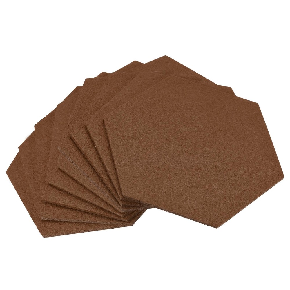 Felt coasters 9pcs hexagonal pads coasters, brown