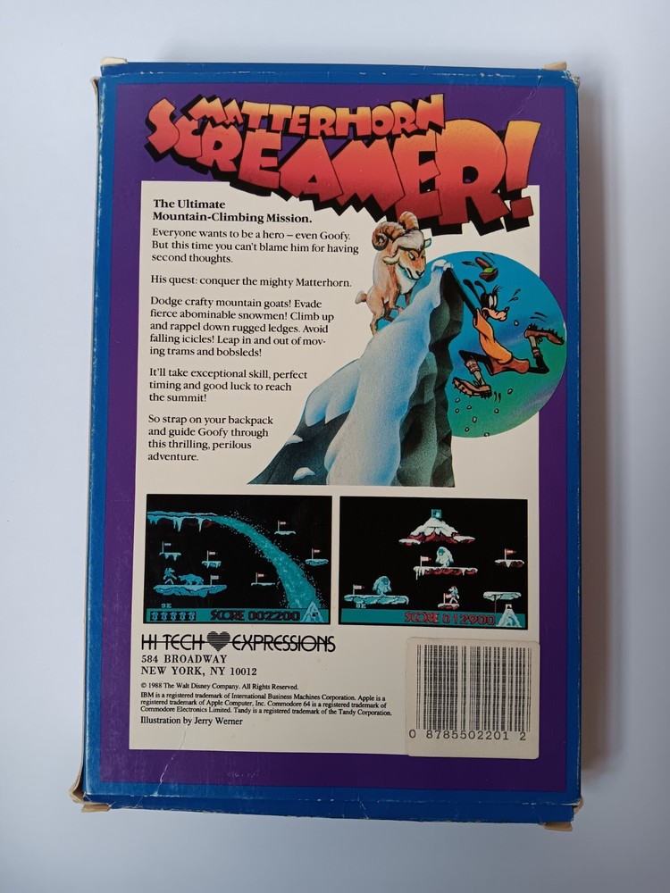 Commodore 64/128 Matterhorn Screamer Computer Software Tested/Works Box Damage