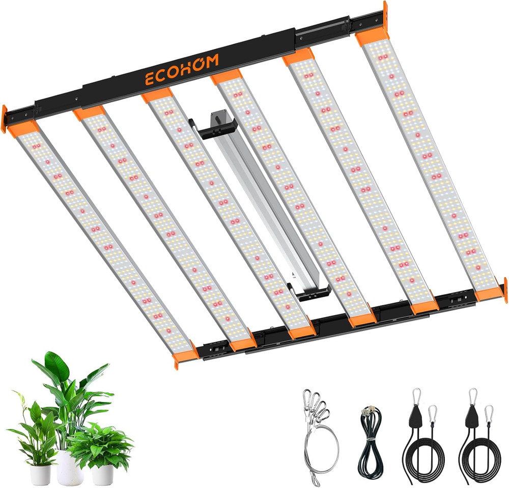 800W LED Grow Light, 5X5Ft Coverage Full Spectrum Daisy Chain Growing Light, Dim