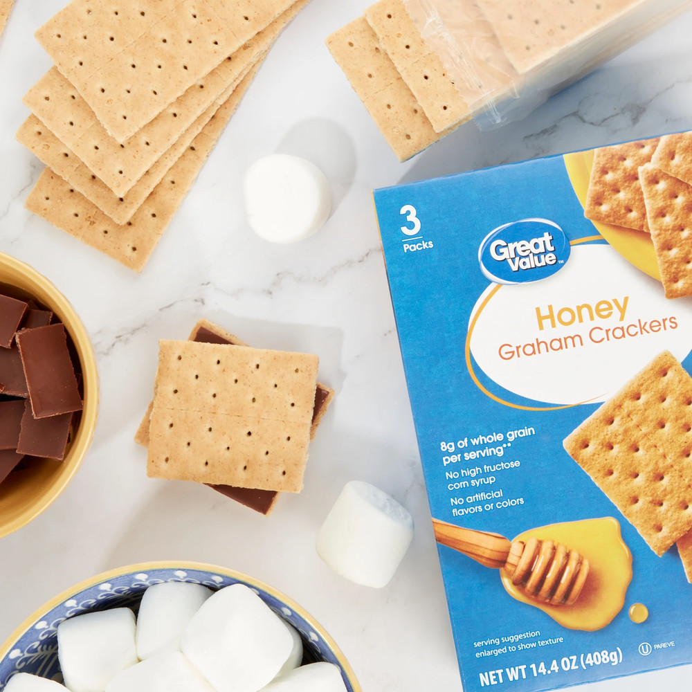 Great Value Honey Graham Crackers, 14.4 Oz, 8 Count
