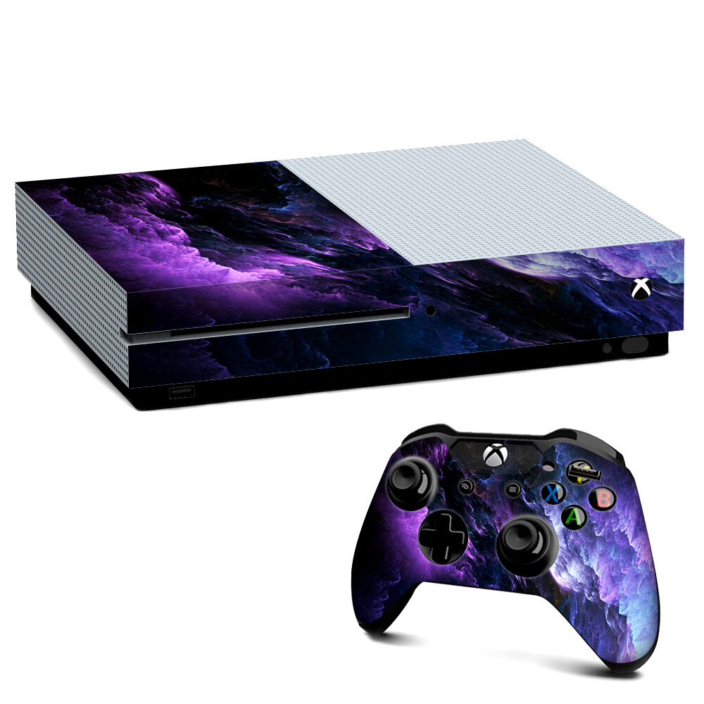 Xbox One S Console Skins Decal Wrap ONLY purple storm clouds