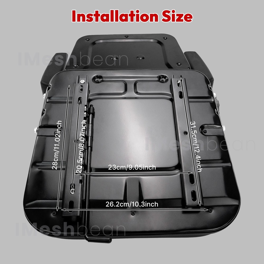 Excavator Tractor Forklift Seat Universal Adjustable Backrest Armrest Safty Belt