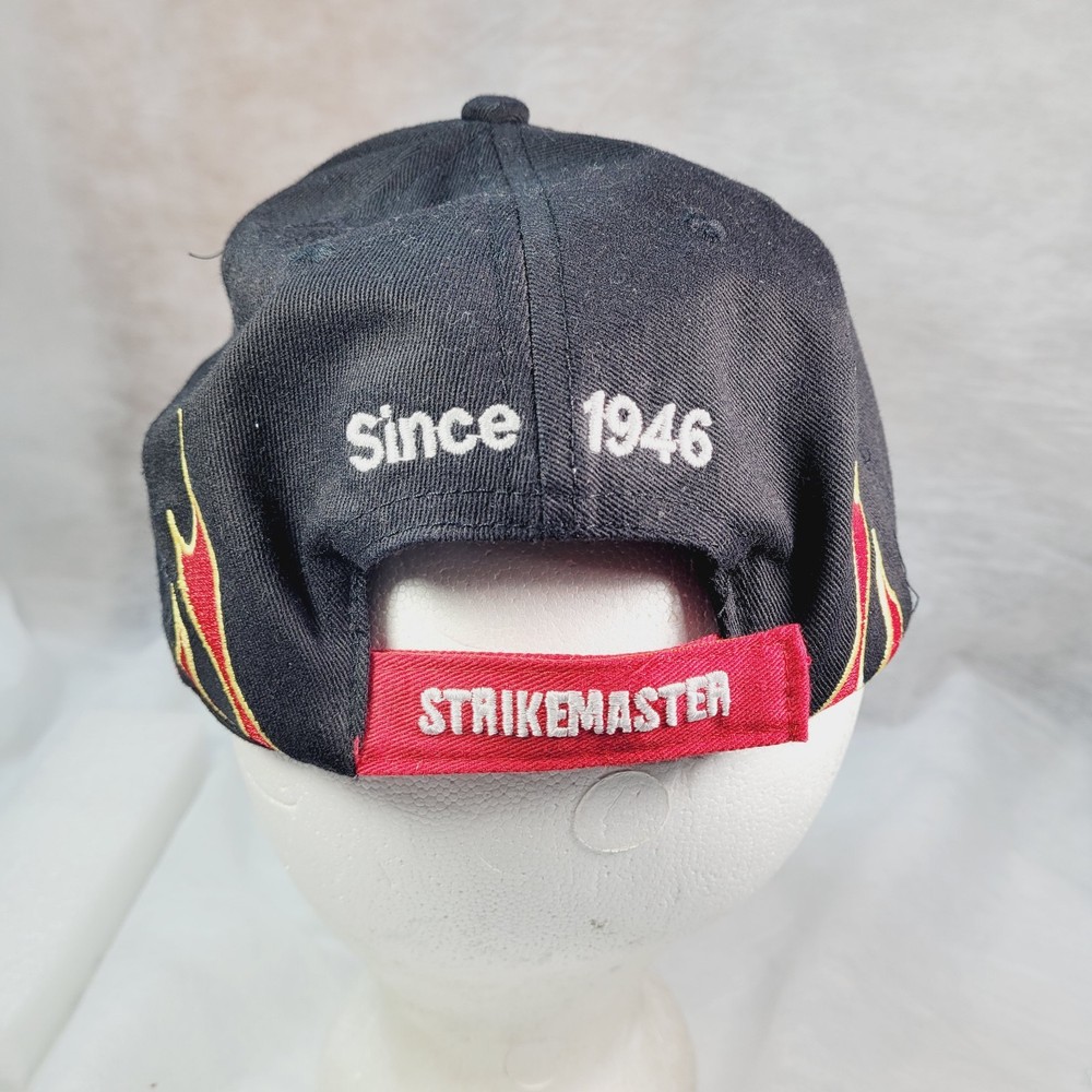 Black Strikemaster Fire in the Hole Billed Cap, Adjustable Strap