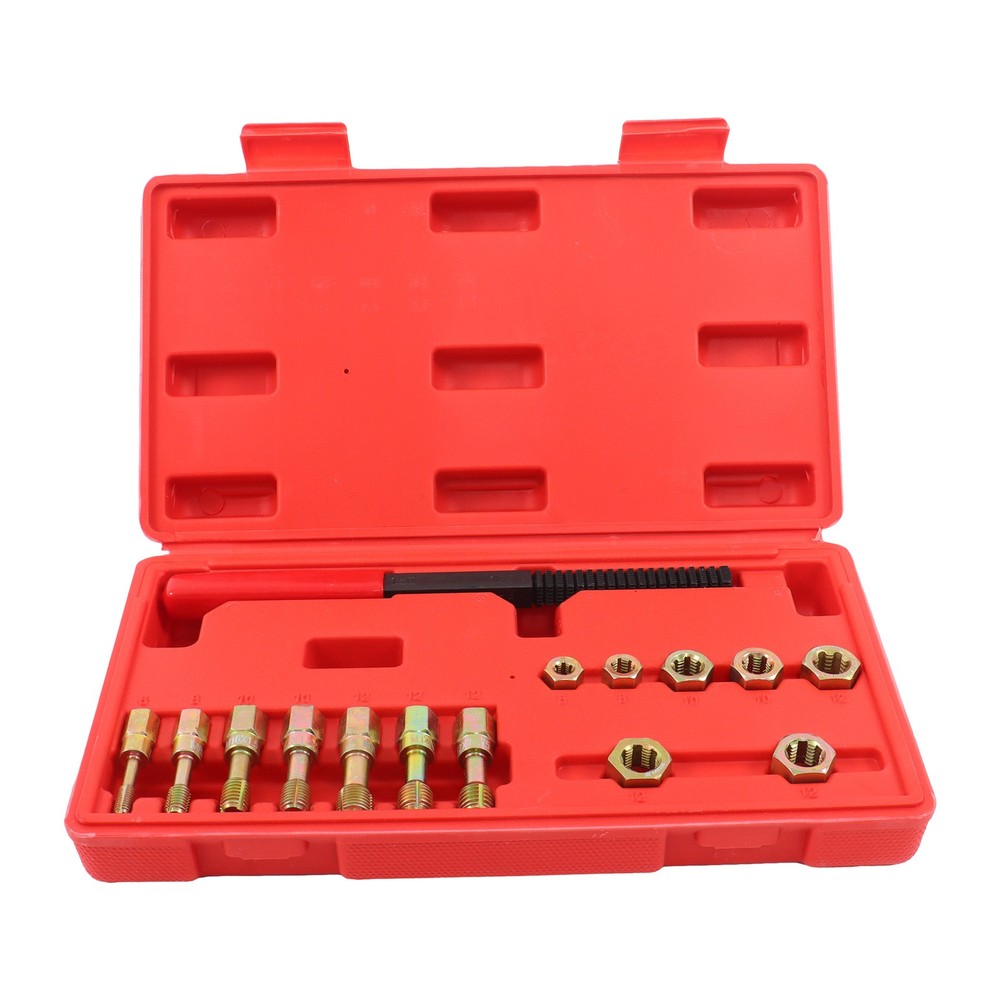 LABLT M6 M8 M10 M12 Metric Thread Chaser Set Practical Thread Restorer Tool 15pc