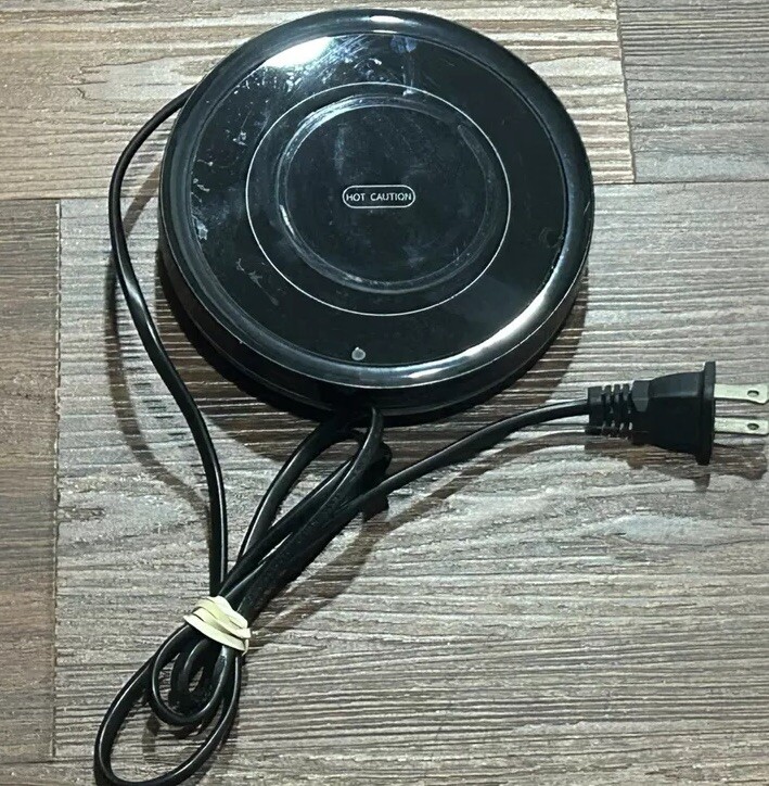 Electric Desktop Coffee Beverage Warmer Coaster Black Works