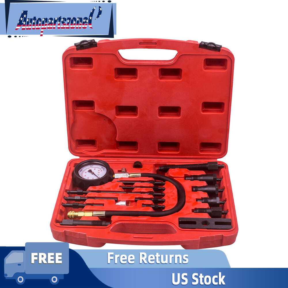 ⭐Diesel Engine Compression Gauge Tester Cylinder Pressure Test Injector Adaptor⭐