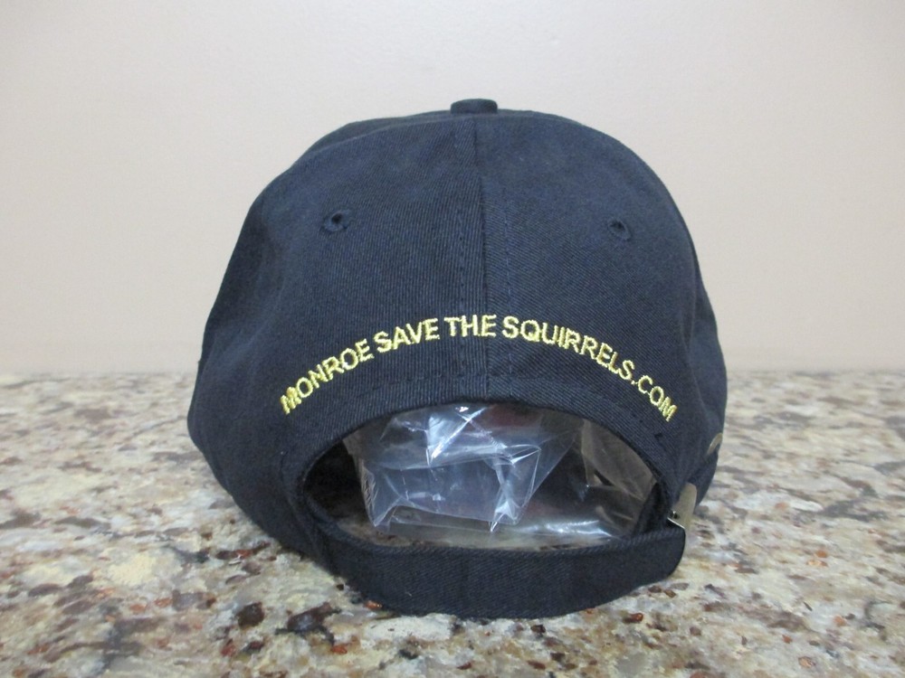 Black Monroe "Save the Squirrels" Strapback Baseball Hat - NWOT