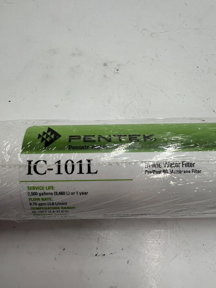 (QTY 2) Pentek IC-101L Inline Coconut Carbon Water Filter 1/4 NPT