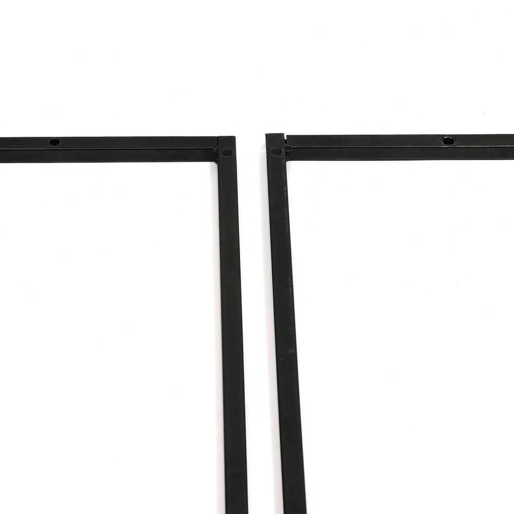 Black 9.8*9.8*29.5in Modern Rectangular Iron Flower Display Rack With Iron Plate