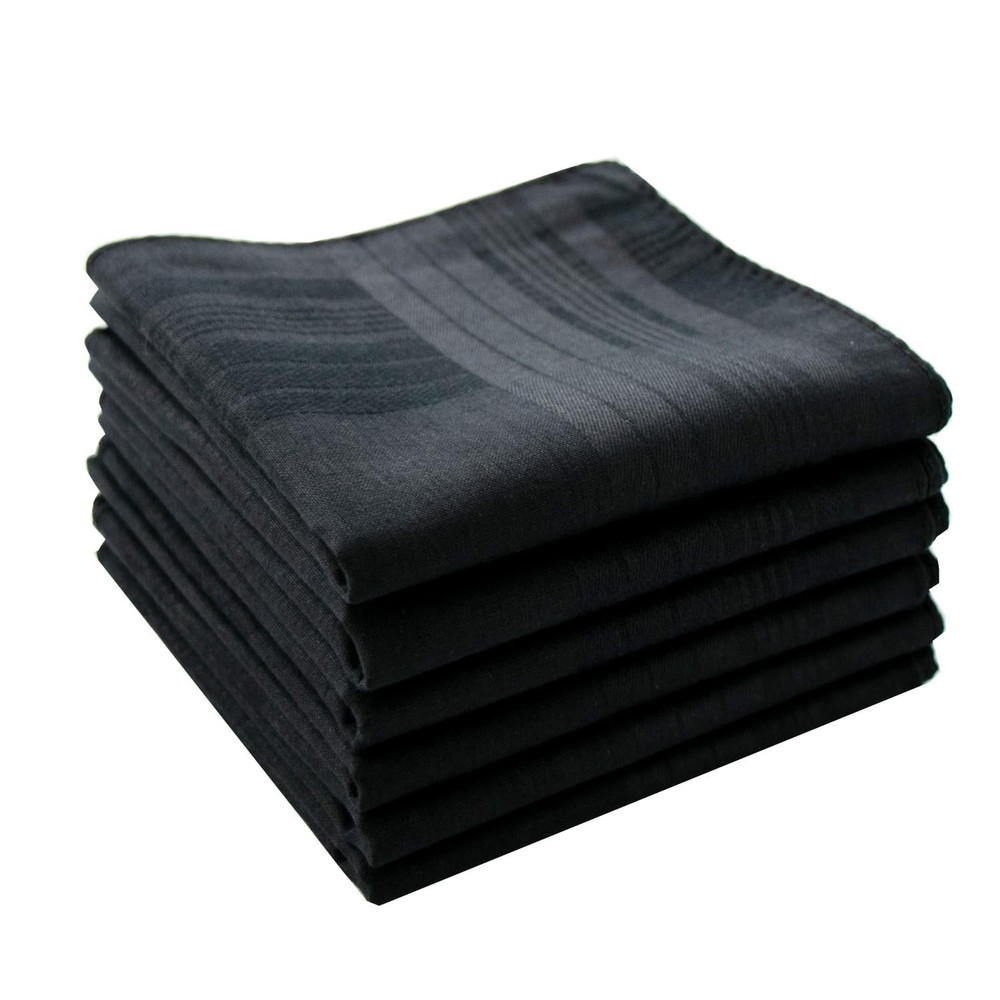 Men's Handkerchiefs 100% Cotton Solid White Hankies Set A02-6pcs