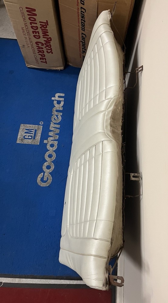 69 Camaro Orig Rear Fold Down Back Seat Coupe or Convert 2 pc Std White nice!