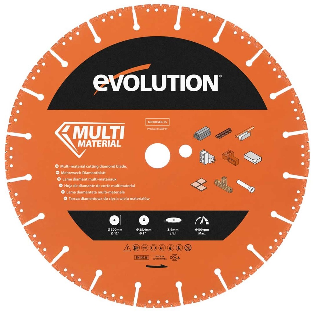 Evolution MD300SEG-CS Segmented Edge Multi-Purpose Diamond Saw Blade, 12 Inch