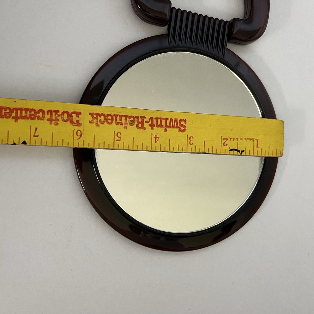 Vintage 2 Sided Table Mirror Brown Plastic Frame