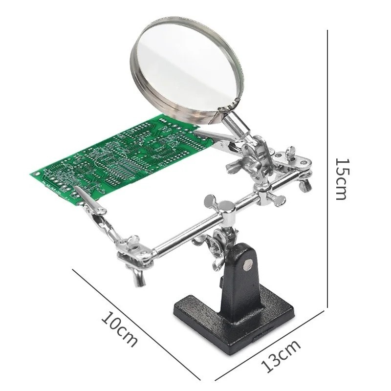 Soldering Iron Stand with Magnifier Third Hand Clamp.