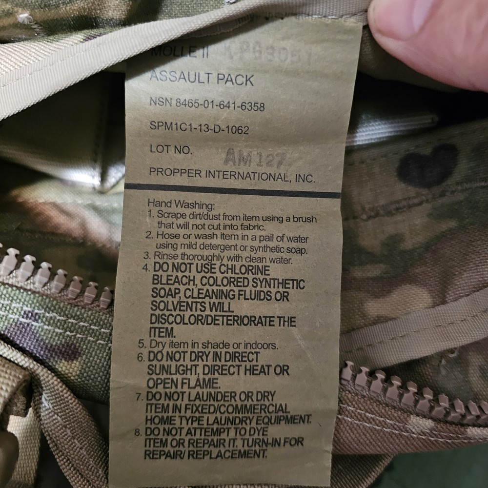 USGI OCP/Multicam MOLLE Assault Pack - 3 Day Assault Backpack Used Good