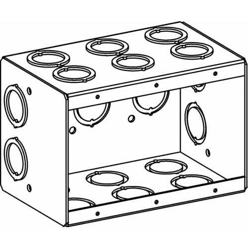 Orbit 3-Gang 3-1/2" Deep Masonry Box with Concentric Knock Outs