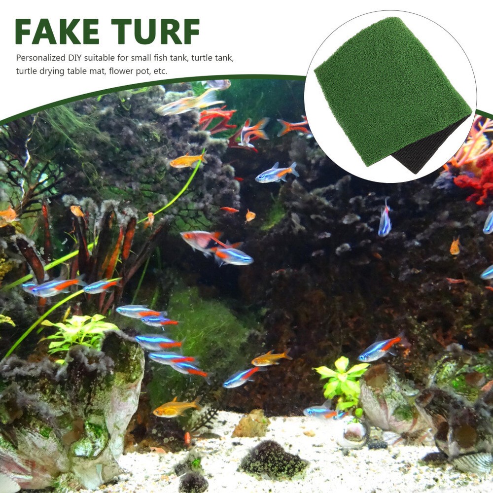 1PC Turtle Basking Platform Turf Simulated Turtle Turf Fish Tank Simulation Turf