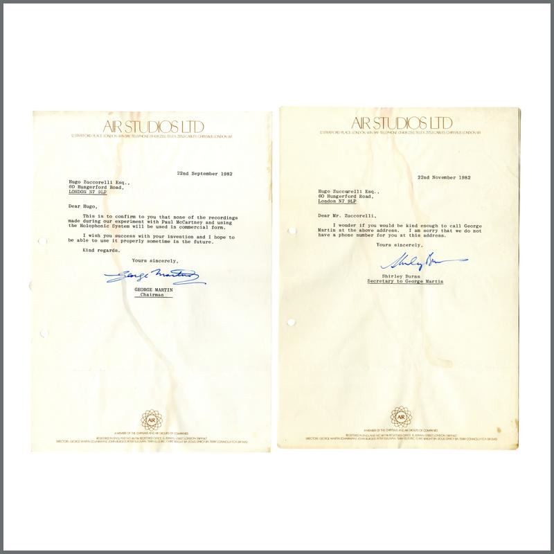 George Martin Signed Correspondence 1982 Documents (UK)
