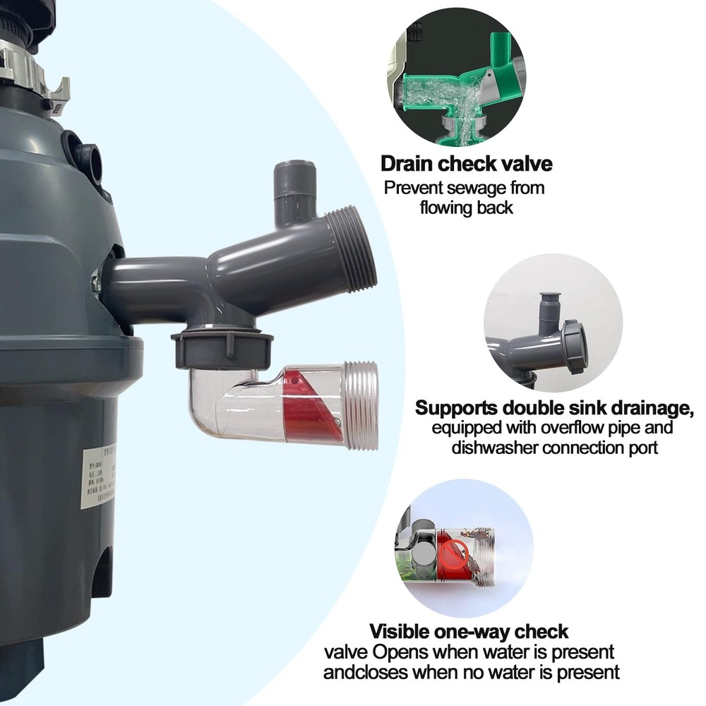 Garbage Disposal Drain Elbow Replacement Kit Includes 1.5" Trap, Flange, Gask...