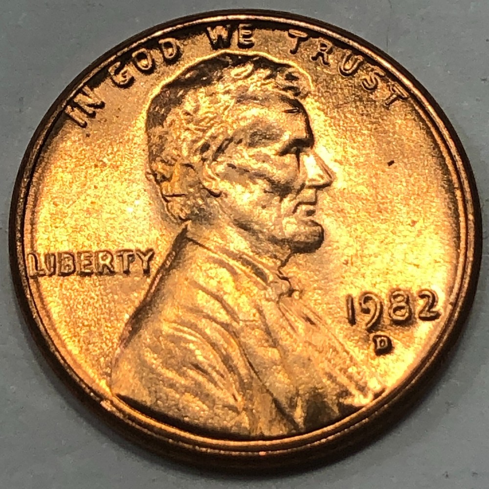 1982 D - Lincoln Memorial Cent - Large Date Copper