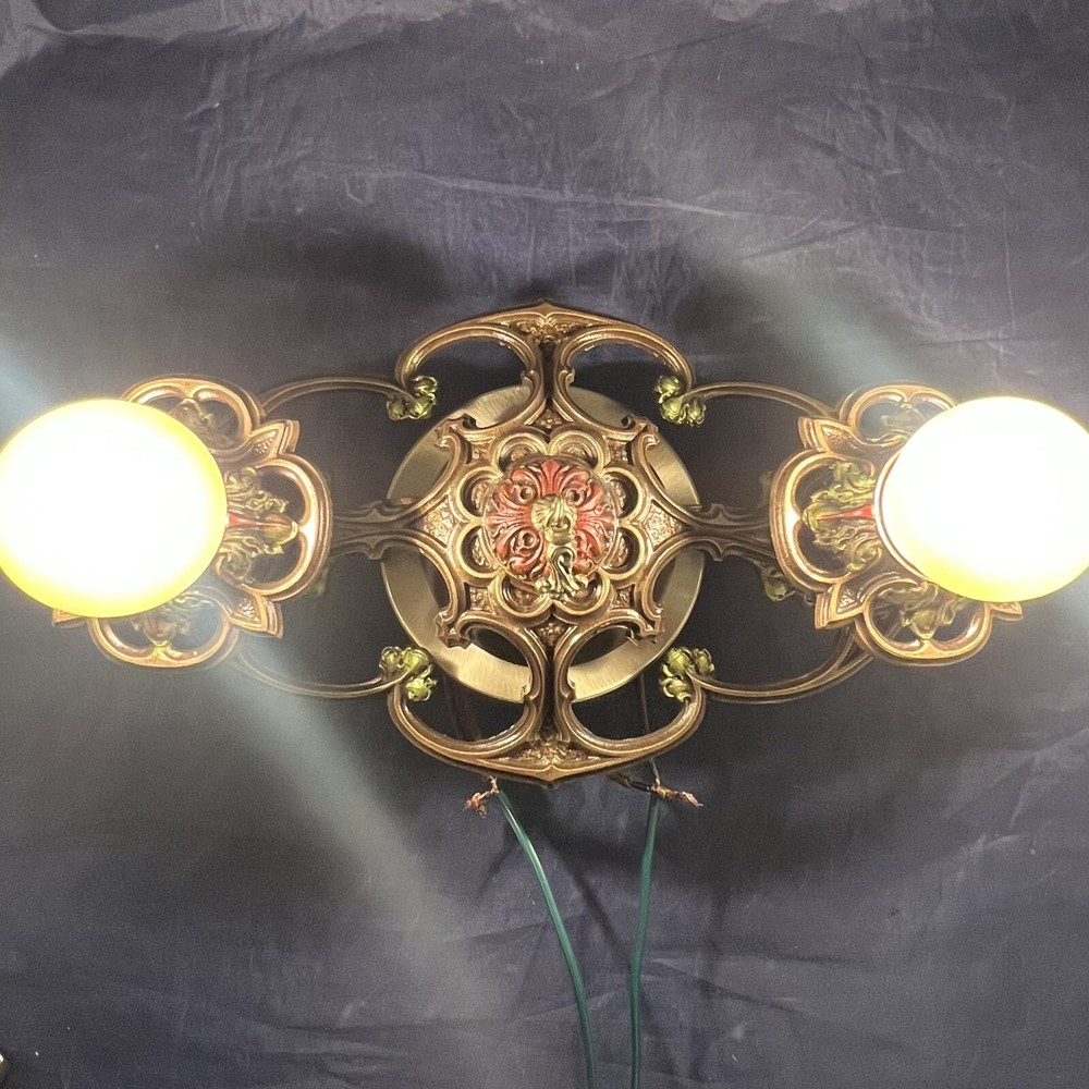 Rewired Single Semi Flush Two Socket light Fixture beautiful Finish 19H