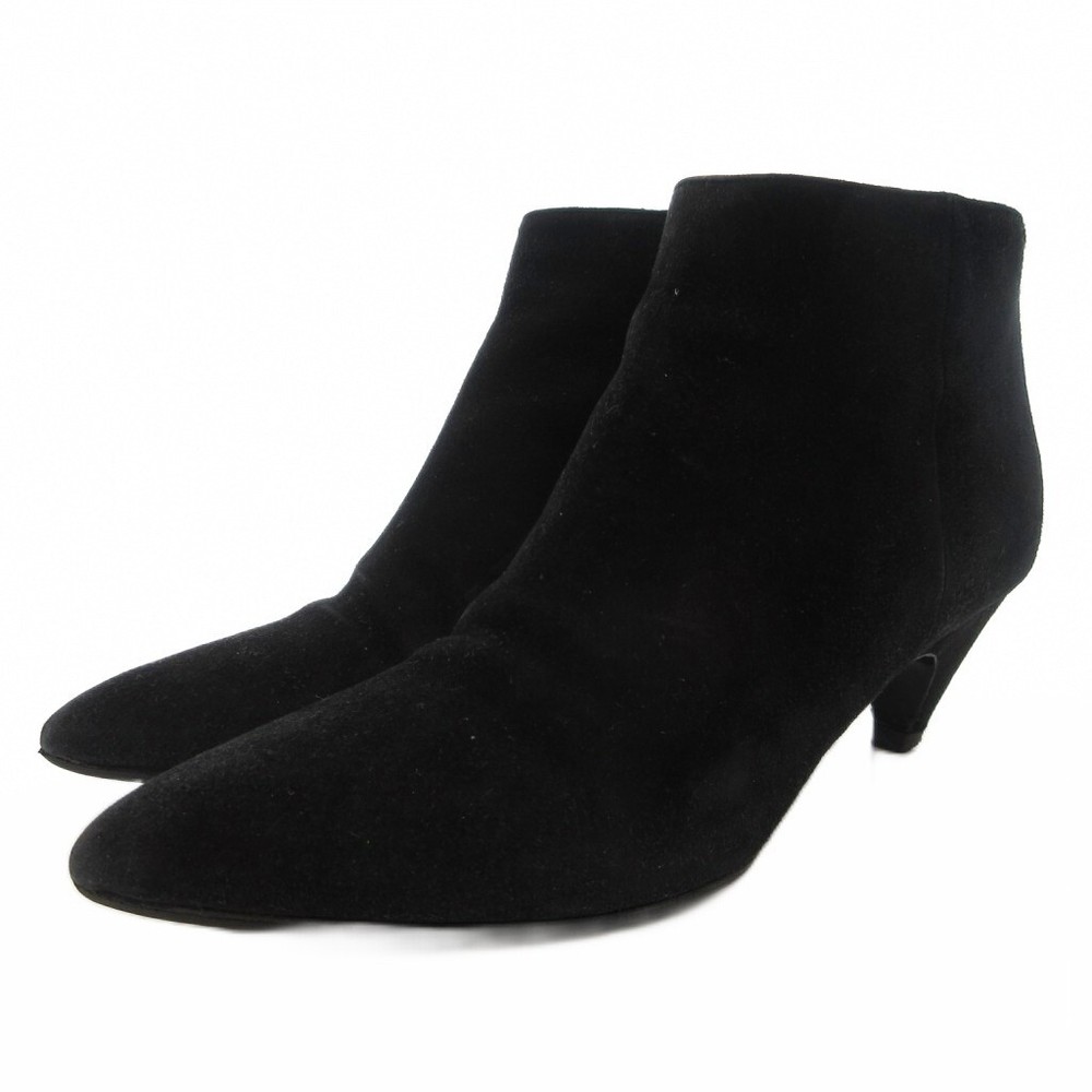 Prada Booties Pointed Toe Side Zip Suede Black Women's Size EU34/US4