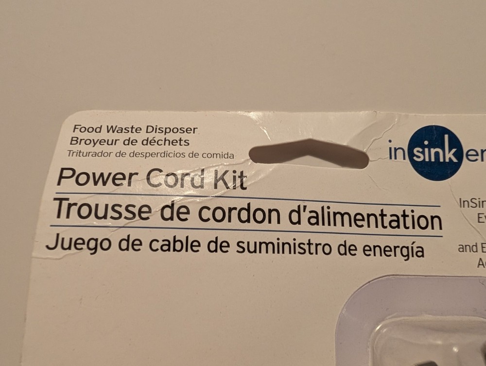 InSinkErator Garbage Disposal CRD-00 Power Cord Accessory Kit New