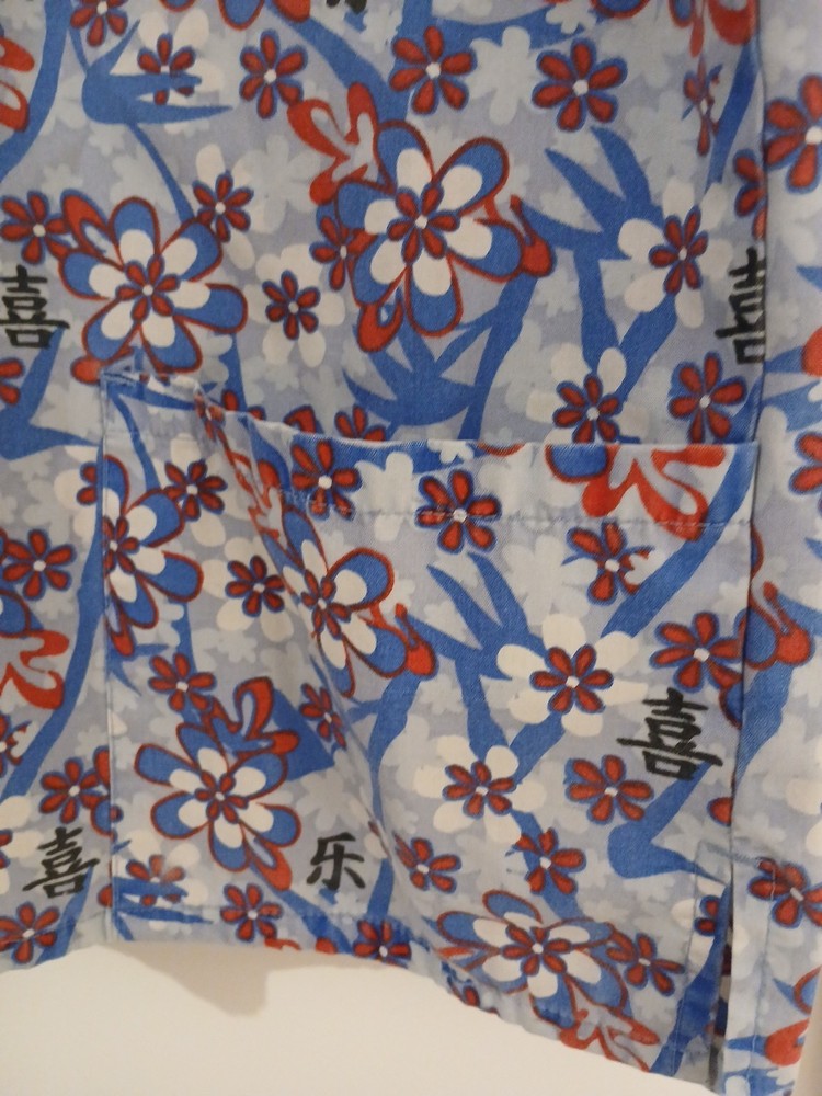 Absolute Women's Red White & Blue Scrub Top With Two Pockets