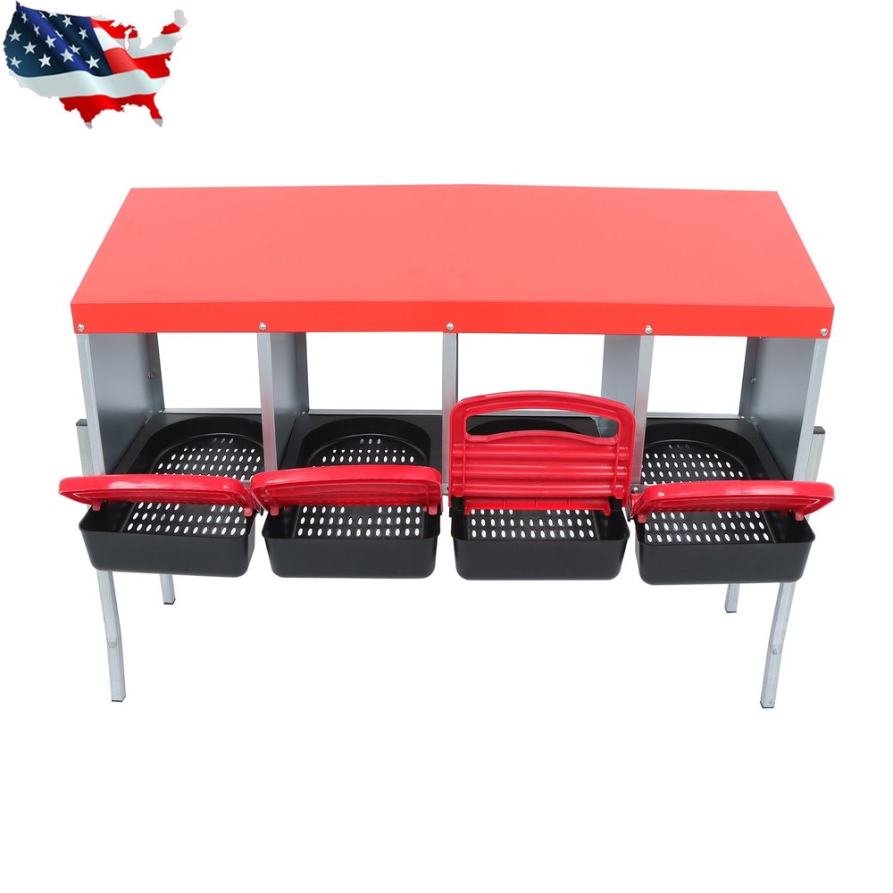 Roll Out Chicken Nesting Boxes For Laying Eggs Coop 4 Compartment