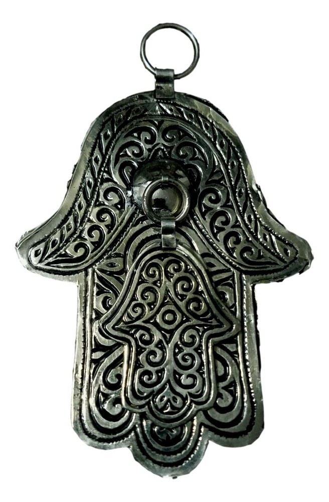 Handcrafted Moroccan Hamsa Evil Eye Decoration Pendant
