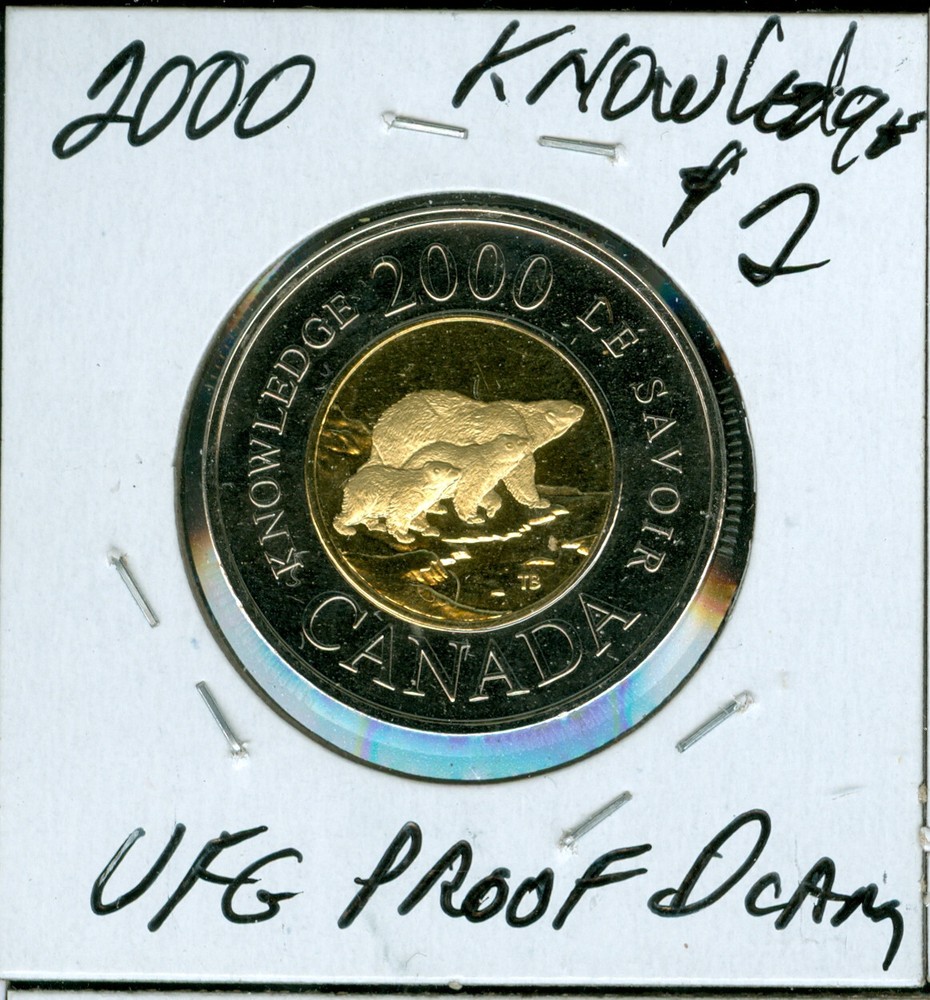 2000 CANADA $2 TOONI KNOWLEDGE ULTRA FINEST PROOF DCAM  .