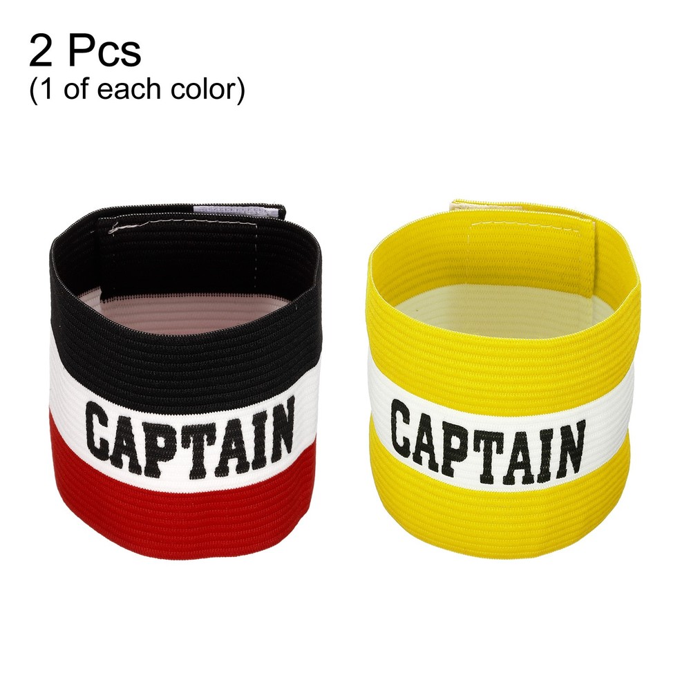 2Pcs Black Yellow Captain's Armband TRAINING Arm Band