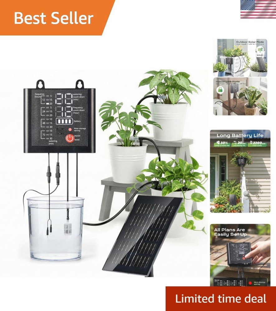 Complete Solar Garden Watering Kit – 49FT Adjustable Drip Irrigation System