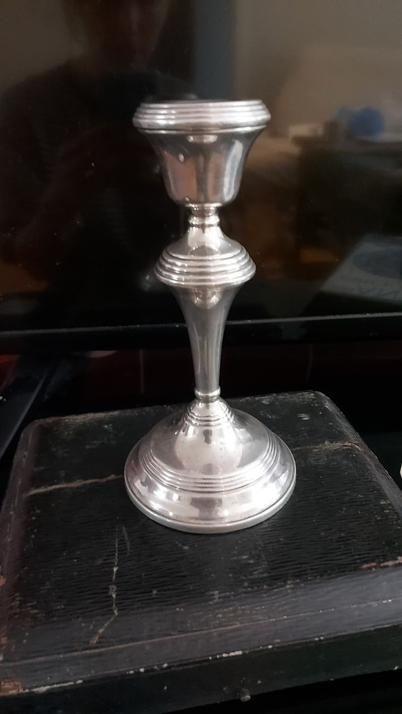 Sterling 925 Silver Candle Holder,  Filled, weighted,  Halmarked